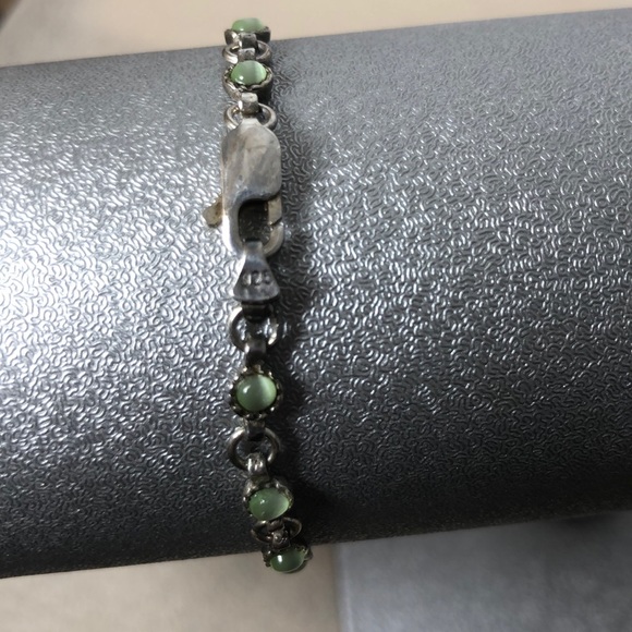Silver green stone bracelet - Picture 2 of 4